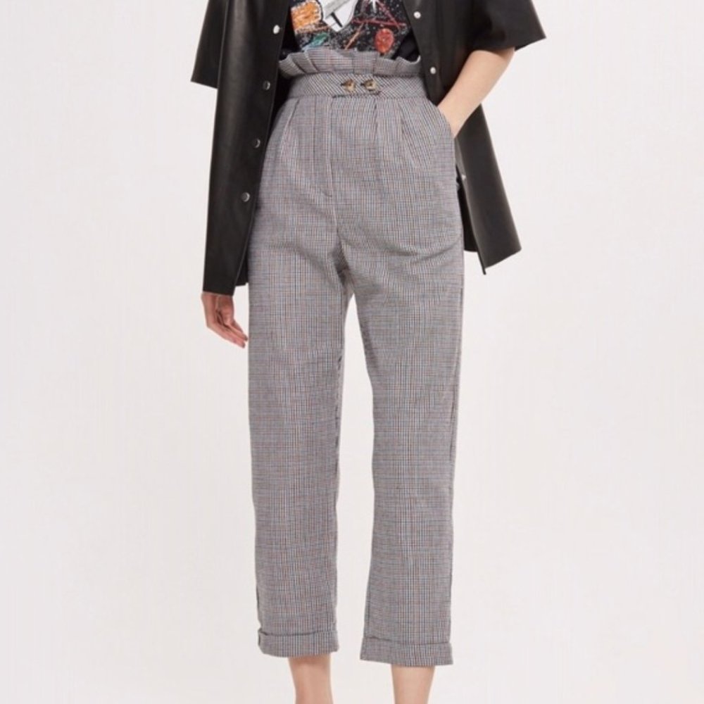 Topshop Houndstooth Trousers US 6